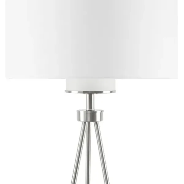 Floor Lamps-Kirkland's Home Silver Metal Tripod Floor Lamp White