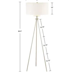Floor Lamps-Kirkland's Home Silver Metal Tripod Floor Lamp White