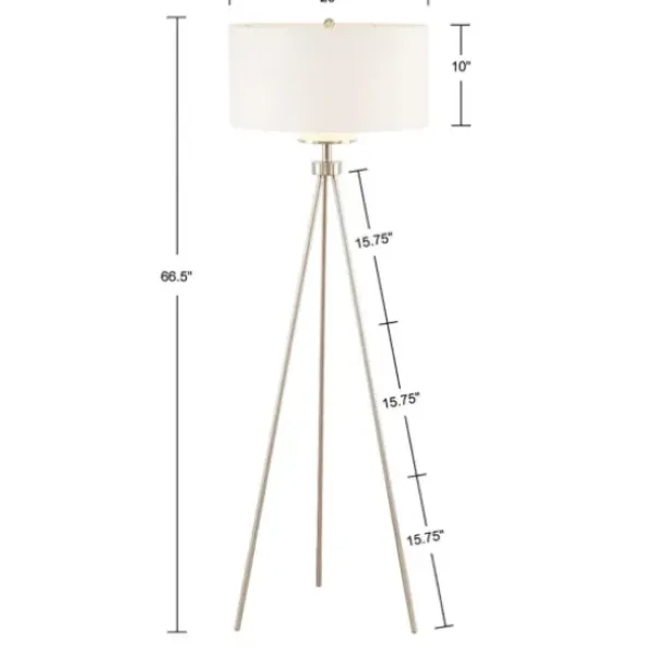Floor Lamps-Kirkland's Home Silver Metal Tripod Floor Lamp White