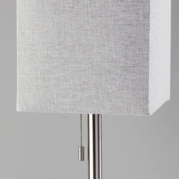Table Lamps-Kirkland's Home Silver Monochrome Square Table Lamp Silver/Gray