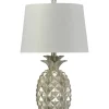 Table Lamps-Kirkland's Home Silver Pineapple Table Lamp White