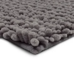 Bathroom Rugs-Kirkland's Home Silver Reversible Cotton Bath Mat, 60 In. Gray