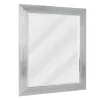 Framed Mirrors-Kirkland's Home Silver Textured Chrome Framed Wall Mirror