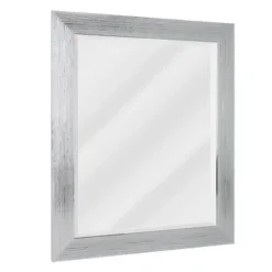 Framed Mirrors-Kirkland's Home Silver Textured Chrome Framed Wall Mirror