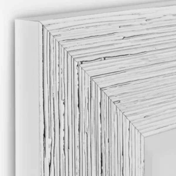Framed Mirrors-Kirkland's Home Silver Textured Chrome Framed Wall Mirror