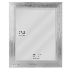 Framed Mirrors-Kirkland's Home Silver Textured Chrome Framed Wall Mirror