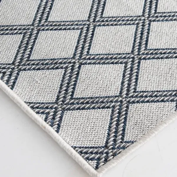 Outdoor Rugs-Kirkland's Home Silver Trellis Indoor/Outdoor Area Rug, 6X9 Gray
