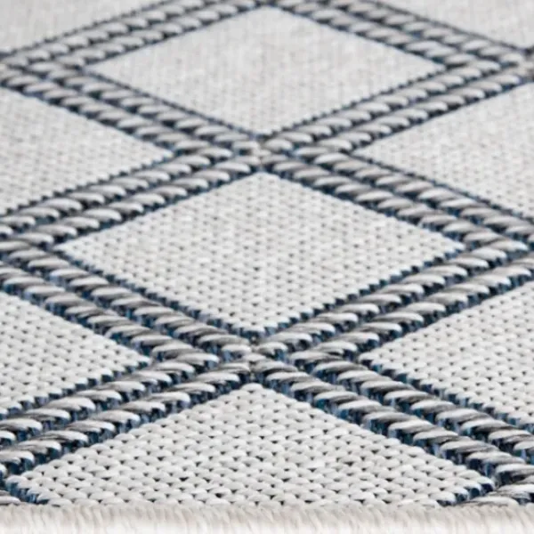 Outdoor Rugs-Kirkland's Home Silver Trellis Indoor/Outdoor Area Rug, 6X9 Gray