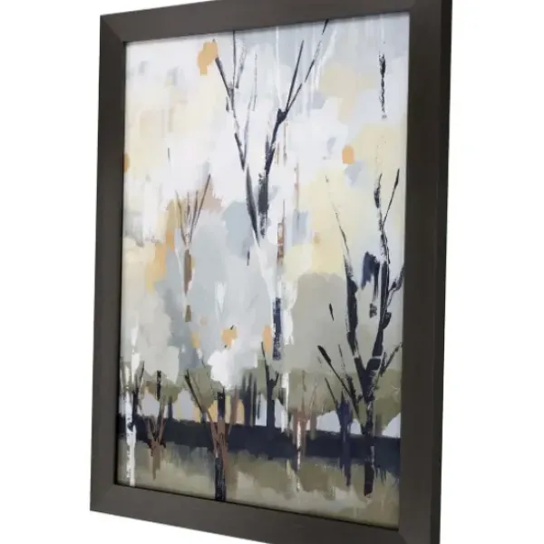 Framed Art-Kirkland's Home Silversong Birch Abstract Framed Art Print White/Gray