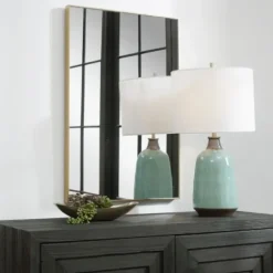 Framed Mirrors-Kirkland's Home Simple Frame Rectangle Wall Mirror Gold