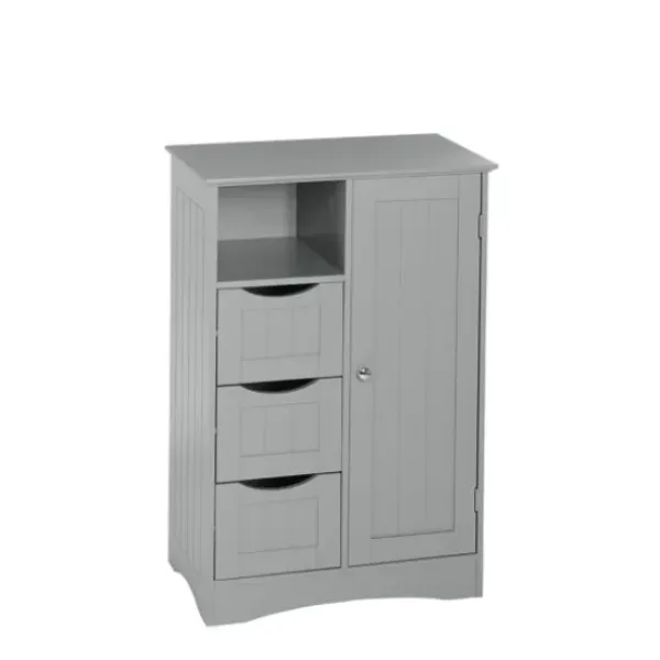 Cabinets & Sideboards-Kirkland's Home Single Door 3-Drawer Cabinet Gray