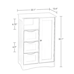 Cabinets & Sideboards-Kirkland's Home Single Door 3-Drawer Cabinet Gray
