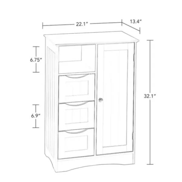 Cabinets & Sideboards-Kirkland's Home Single Door 3-Drawer Cabinet Gray