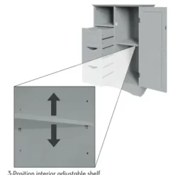 Cabinets & Sideboards-Kirkland's Home Single Door 3-Drawer Cabinet Gray