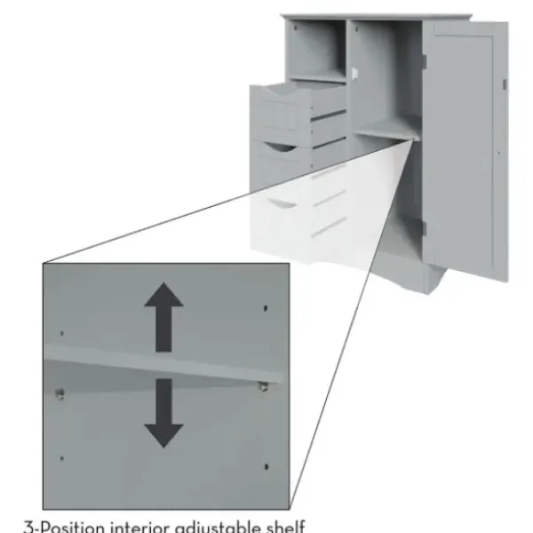 Cabinets & Sideboards-Kirkland's Home Single Door 3-Drawer Cabinet Gray