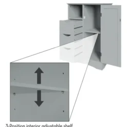 Cabinets & Sideboards-Kirkland's Home Single Door 3-Drawer Cabinet Gray