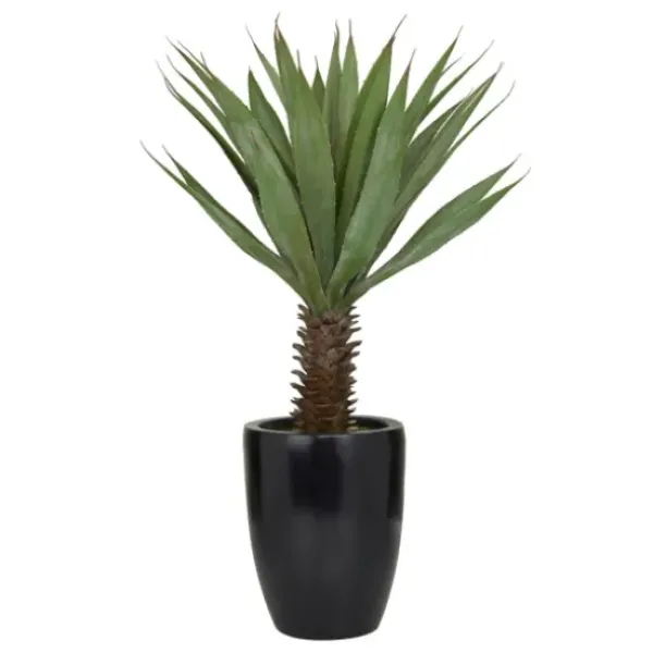 Trees & Topiaries-Kirkland's Home Sisal Palmtree In Sleek Black Planter