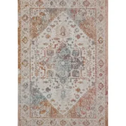 Outdoor Rugs-Kirkland's Home Sky Medallion Lava Indoor/Outdoor Area Rug, 5X7 Blue