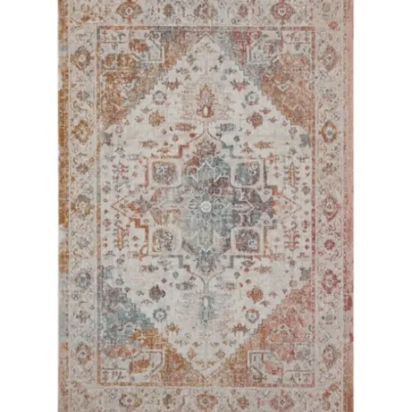 Outdoor Rugs-Kirkland's Home Sky Medallion Lava Indoor/Outdoor Area Rug, 5X7 Blue