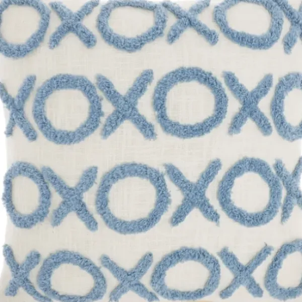 Pillows-Kirkland's Home Sky Tufted Xoxo Throw Pillow Blue