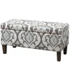 Benches & Ottomans-Kirkland's Home Slate Blue Ikat Storage Ottoman Blue/Gray