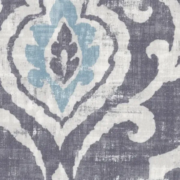 Benches & Ottomans-Kirkland's Home Slate Blue Ikat Storage Ottoman Blue/Gray