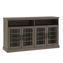 Tv Stands & Media Consoles-Kirkland's Home Slate Glass Door Classic Tv Stand Gray