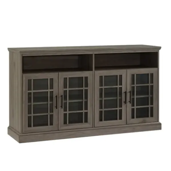 Tv Stands & Media Consoles-Kirkland's Home Slate Glass Door Classic Tv Stand Gray