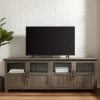 Tv Stands & Media Consoles-Kirkland's Home Slate Glass Paneled Door Tv Stand Gray