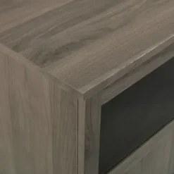 Tv Stands & Media Consoles-Kirkland's Home Slate Glass Paneled Door Tv Stand Gray