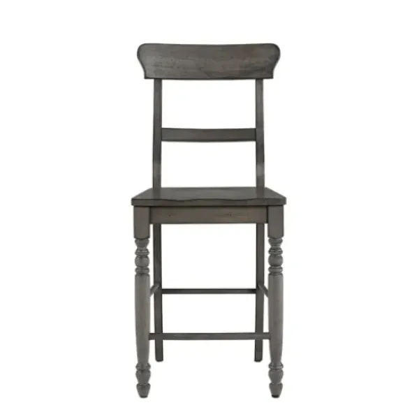 Bar Stools & Counter Height Stools-Kirkland's Home Slate Ladder Back Counter Stools, Set Of 2 Gray