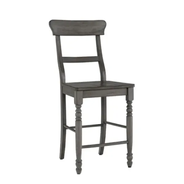 Bar Stools & Counter Height Stools-Kirkland's Home Slate Ladder Back Counter Stools, Set Of 2 Gray