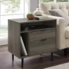 Accent & End Tables-Kirkland's Home Slate Side Table With Cubbies Gray