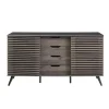 Cabinets & Sideboards-Kirkland's Home Slate Slatted 4-Drawer Cabinet Gray