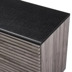 Cabinets & Sideboards-Kirkland's Home Slate Slatted 4-Drawer Cabinet Gray