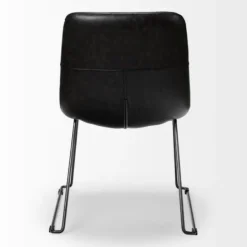 Dining Chairs-Kirkland's Home Slate Vegan Leather Bucket Dining Chairs, Set Of 2 Black