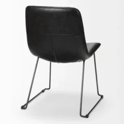 Dining Chairs-Kirkland's Home Slate Vegan Leather Bucket Dining Chairs, Set Of 2 Black