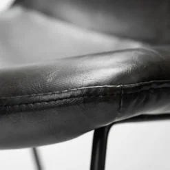 Dining Chairs-Kirkland's Home Slate Vegan Leather Bucket Dining Chairs, Set Of 2 Black