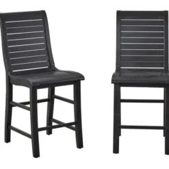 Bar Stools & Counter Height Stools-Kirkland's Home Slatted Counter Stools, Set Of 2 Black