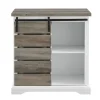 Cabinets & Sideboards-Kirkland's Home Slatted Sliding Barn Door White And Cabinet Gray