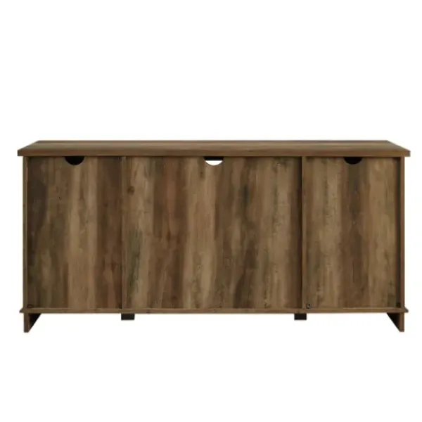 Tv Stands & Media Consoles-Kirkland's Home Sliding Barn Door Open Shelf Oak Tv Stand Brown