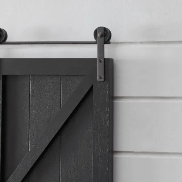Decorative Mirrors-Kirkland's Home Sliding Barn Door Wall Mirror Black