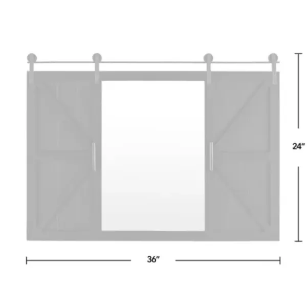 Decorative Mirrors-Kirkland's Home Sliding Barn Door Wall Mirror Black