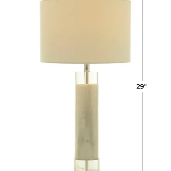 Table Lamps-Kirkland's Home Slim Marble Table Lamp White