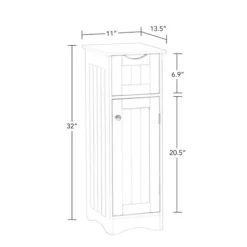 Bathroom Furniture-Kirkland's Home Slim Single Door Cabinet With Drawer White