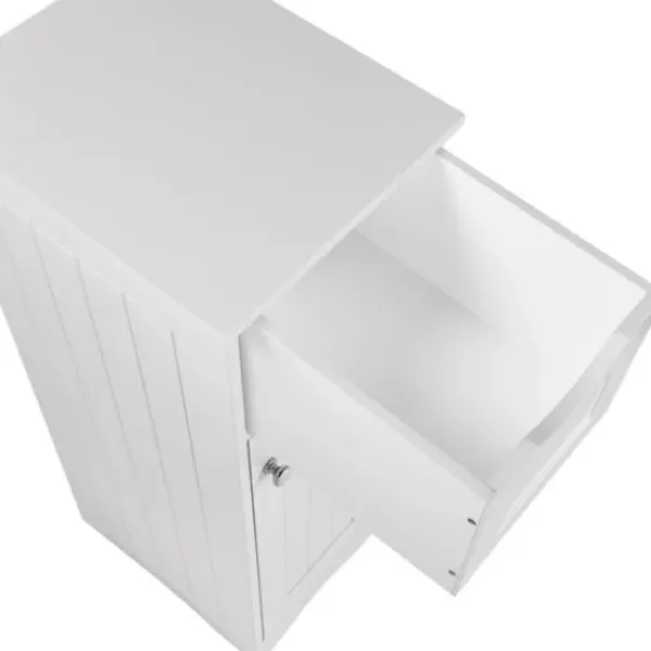 Bathroom Furniture-Kirkland's Home Slim Single Door Cabinet With Drawer White