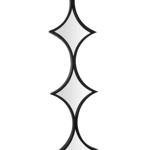 Decorative Mirrors-Kirkland's Home Slim Stacked Diamonds Wall Mirror Black