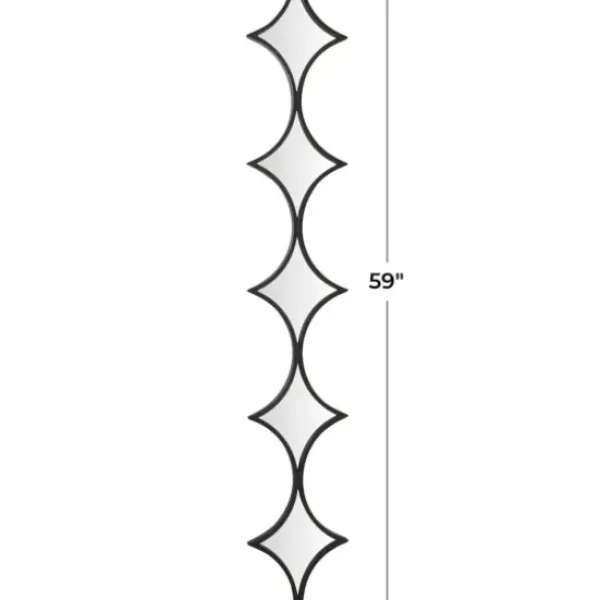 Decorative Mirrors-Kirkland's Home Slim Stacked Diamonds Wall Mirror Black