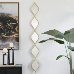 Decorative Mirrors-Kirkland's Home Slim Stacked Teardrops Wall Mirror Gold