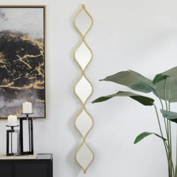 Decorative Mirrors-Kirkland's Home Slim Stacked Teardrops Wall Mirror Gold